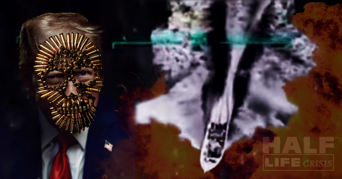 Trump bullets mask and Venezuelan boat before strike